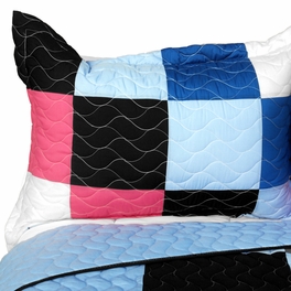 Blancho Bedding [Ice Fire] 3PC Vermicelli - Quilted Patchwork Quilt Set (Full/Queen Size)