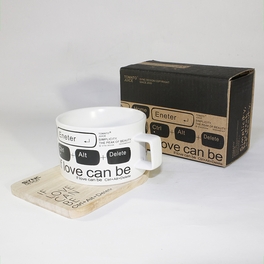 Blancho Bedding [If Love Can Be] Espresso Cup / Wood Coaster (2.5 Inch Height)
