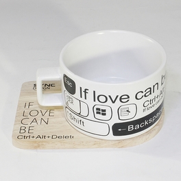 Blancho Bedding [If Love Can Be] Espresso Cup / Wood Coaster (2.5 Inch Height)