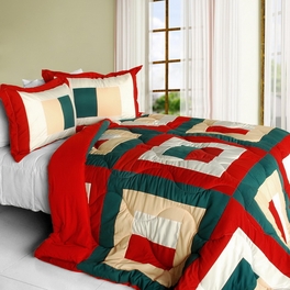 blancho bedding [In My Life A] Quilted Patchwork Down Alternative Comforter Set (Full/Queen Size)