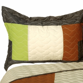 Blancho Bedding [Initial Dream] 3PC Vermicelli - Quilted Patchwork Quilt Set (Full/Queen Size)