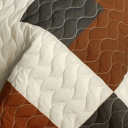 Blancho Bedding [Initial Dream] 3PC Vermicelli - Quilted Patchwork Quilt Set (Full/Queen Size)