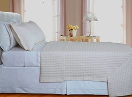 blancho bedding Ivory Checkered Coverlet Set Egyptian cotton 400 Thread count Reversable(Full/Queen Size)