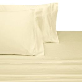 blancho bedding Ivory Standard Pillowcase Pair Pillowcases 600 Thread Count Solid Combed Cotton