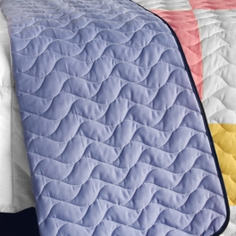 Blancho Bedding [Joy Of Love] 3PC Vermicelli - Quilted Patchwork Quilt Set (Full/Queen Size)
