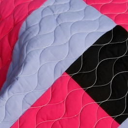 Blancho Bedding [Kamelia] Vermicelli-Quilted Patchwork Geometric Quilt Set Full/Queen