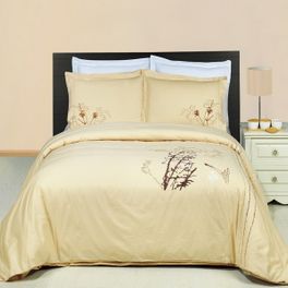 blancho bedding [Katella Embroidered Printed Multi] 3PC Duvet covers Set (King/Cal-king)