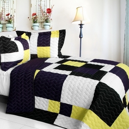 blancho bedding [King] Brand New Vermicelli-Quilted Patchwork Quilt Set Full/Queen