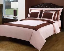 blancho bedding King/Cal-king Blush/Chocolate Hotel 5-PC Duvet cover set