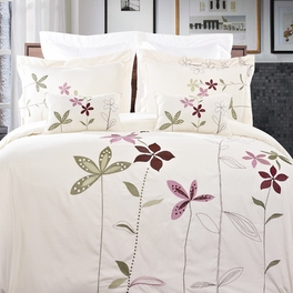 Blancho Bedding King/Calking South Garden 5 Piece Embroidered Duvet Cover Set
