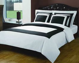 blancho bedding King/Calking White/Black Hotel 5-PC Duvet cover set