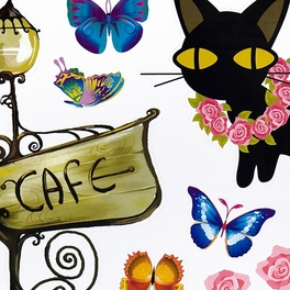 Blancho Bedding Kitty Couple - Wall Decals Stickers Appliques Home Decor