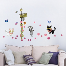 blancho bedding Kitty Couple - Wall Decals Stickers Appliques Home Decor