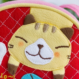 Blancho Bedding [Kitty & Fish] Embroidered Applique Swingpack Bag Purse / Wallet Bag / Coin Purse (3.9*3.3)