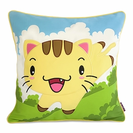 Blancho Bedding [Kitty Meow] Embroidered Applique Pillow Cushion / Floor Cushion (19.7 By 19.7 Inches)