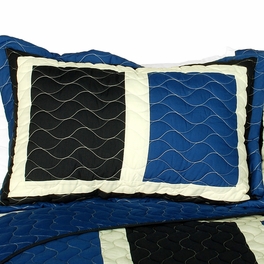 Blancho Bedding [Knight] 3PC Vermicelli-Quilted Patchwork Quilt Set (Full/Queen Size)