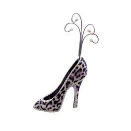 blancho bedding Kris - Leopard Print High-heel Shoes Ring Jewelry Display Holder Stand Rack - Purple