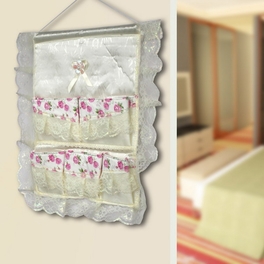 Blancho Bedding [Lace & Allover] Pink Rose/Wall Hanging/ Wall Organizers / Wall Pocket /Wall Baskets 17*19)