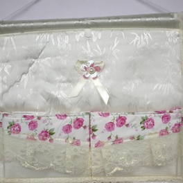 Blancho Bedding [Lace & Allover] Pink Rose/Wall Hanging/ Wall Organizers / Wall Pocket /Wall Baskets 17*19)