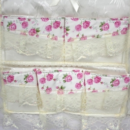 Blancho Bedding [Lace & Allover] Pink Rose/Wall Hanging/ Wall Organizers / Wall Pocket /Wall Baskets 17*19)