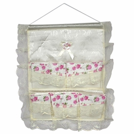 blancho bedding [Lace & Allover] Pink Rose/Wall Hanging/ Wall Organizers / Wall Pocket /Wall Baskets 17*19)