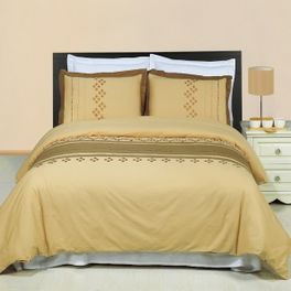 blancho bedding [Lakewood Embroidered Printed Multi] 3PC Duvet covers Set (King/Cal-king)