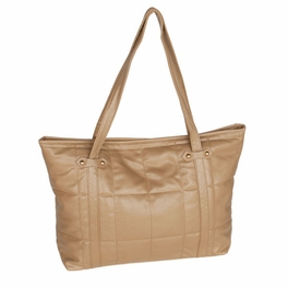 blancho bedding [Lasting Charm] Stylish Khaki Double Handle Leatherette Satchel Bag Handbag Purse