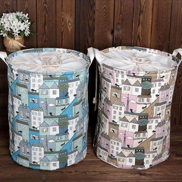 Blancho Bedding Laundry Baskets/Hamper Clothes Storage Wash Bag Waterproof Storage Barrel-Pink