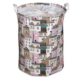 blancho bedding Laundry Baskets/Hamper Clothes Storage Wash Bag Waterproof Storage Barrel-Pink