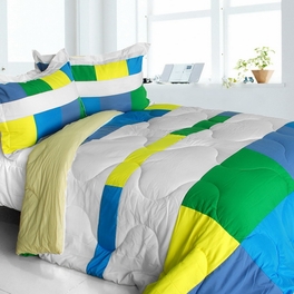blancho bedding [Laura Dreamland] Quilted Patchwork Down Alternative Comforter Set (Full/Queen Size)