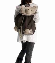 Blancho Bedding [Lazy Bear] 100% Cotton Fabric Art School Backpack / Outdoor Backpack