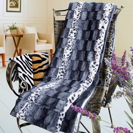 blancho bedding [Leopard Cat] Micro Mink Fur Throw Blanket w/ 14.5 OZ filling (50 by 70 inches)