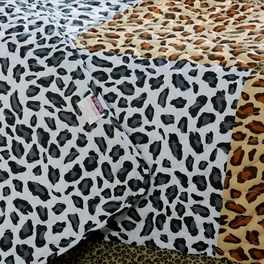 Blancho Bedding [Leopard Pattern] Cotton 3PC Vermicelli-Quilted Patchwork Quilt Set (Full/Queen Size)