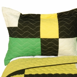 Blancho Bedding [Life Force] Brand New Vermicelli-Quilted Patchwork Quilt Set Full/Queen