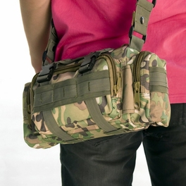 Blancho Bedding [Light Woodland] Military Camouflage Multi-Purposes Fanny Pack / Waist Pack / Travel Lumbar Pack