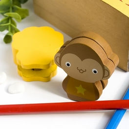 Blancho Bedding [Lion & Monkey] - Card Holder / Wooden Clips / Wooden Clamps / Animal Clips
