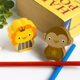 blancho bedding [Lion & Monkey] - Card Holder / Wooden Clips / Wooden Clamps / Animal Clips