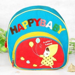 blancho bedding [Little Girl] Embroidered Applique Kids Fabric Art School Backpack / Outdoor Backpack (9.0*9.4*3.3)