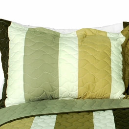 Blancho Bedding [Lost In The Dream ] 3PC Vermicelli-Quilted Patchwork Quilt Set (Full/Queen Size)