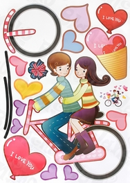 Blancho Bedding Love Biking - Large Wall Decals Stickers Appliques Home Decor