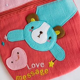 Blancho Bedding [Love Message] Embroidered Applique Mini Swingpack Bag Purse / Wallet Bag / Camera Bag (4.8*5.2)