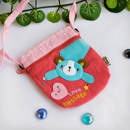 blancho bedding [Love Message] Embroidered Applique Mini Swingpack Bag Purse / Wallet Bag / Camera Bag (4.8*5.2)