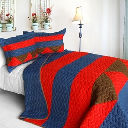blancho bedding [Love Westlife] 3PC Vermicelli-Quilted Patchwork Quilt Set (Full/Queen Size)