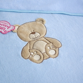 Blancho Bedding [Lovely Bear] Embroidered Applique Polar Fleece Baby Throw Blanket (30.7 By 39.4 Inches)