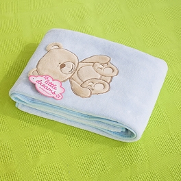 Blancho Bedding [Lovely Bear] Embroidered Applique Polar Fleece Baby Throw Blanket (30.7 By 39.4 Inches)