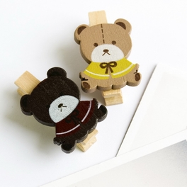 Blancho Bedding [Lovely Bear] - Wooden Clips / Wooden Clamps / Mini Clips