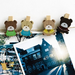 Blancho Bedding [Lovely Bear] - Wooden Clips / Wooden Clamps / Mini Clips