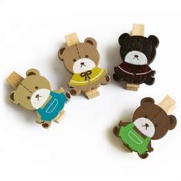 blancho bedding [Lovely Bear] - Wooden Clips / Wooden Clamps / Mini Clips