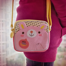 Blancho Bedding [Lovely Bunny] Embroidered Applique Swingpack Bag Purse / Wallet Bag / Shoulder Bag (5.5*4.7*1.2)