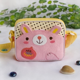 blancho bedding [Lovely Bunny] Embroidered Applique Swingpack Bag Purse / Wallet Bag / Shoulder Bag (5.5*4.7*1.2)